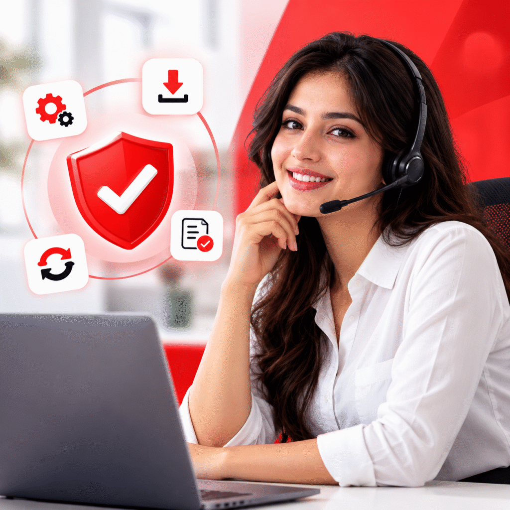 Friendly antivirus support specialist